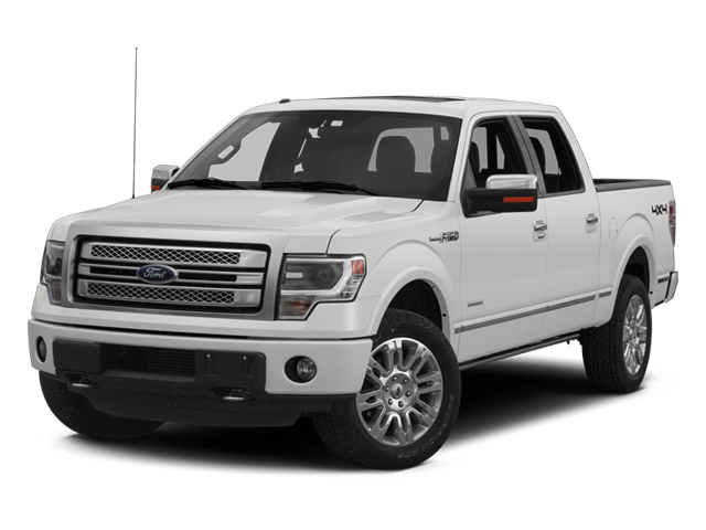 2014 Ford F-150 Platinum in White Platinum Metallic Tri-Coat — front three-quarter view