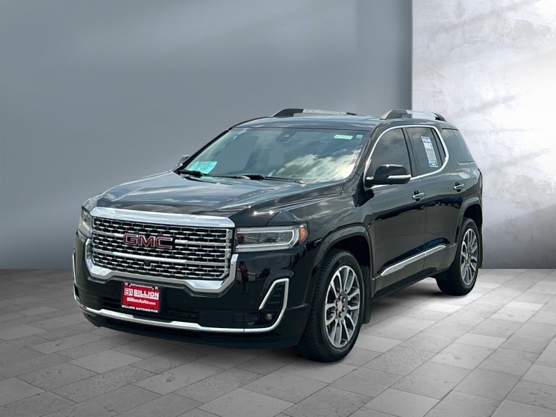 2021 GMC Acadia Denali in Ebony Twilight Metallic — front three-quarter view