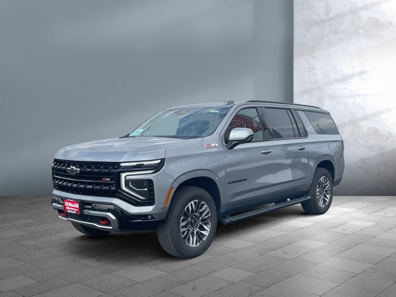 2025 Chevrolet Suburban Z71 in Sterling Gray Metallic — front three-quarter view