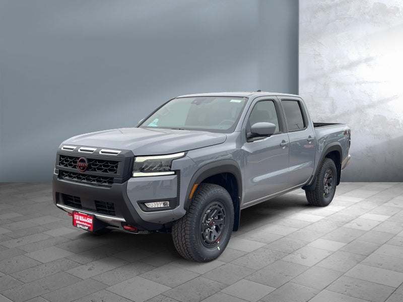 2026 Nissan Frontier Crew Cab PRO-4X in Boulder Gray Pearl — front three-quarter view