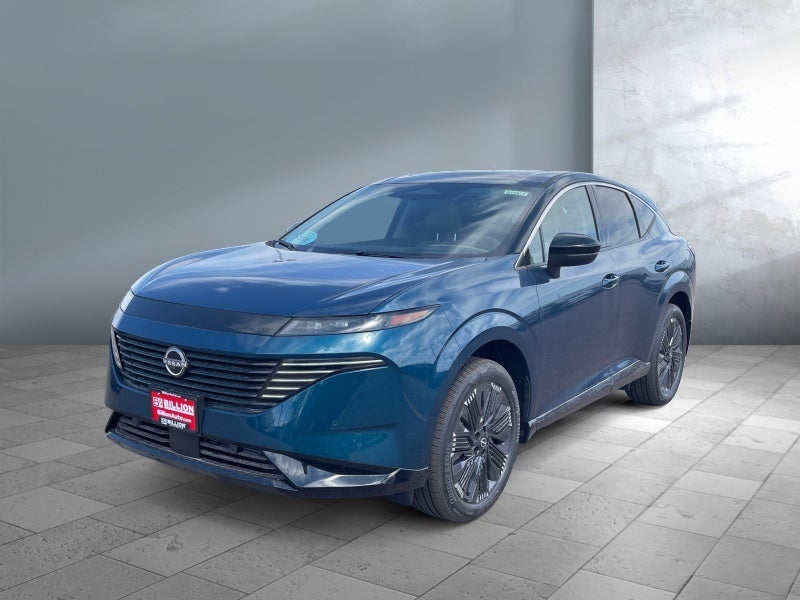 2026 Nissan Murano Platinum in Aurora Blue Pearl Metallic/Super Black — front three-quarter view