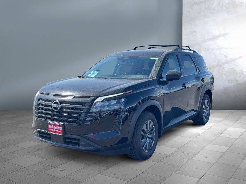 2026 Nissan Pathfinder SV in Super Black — front three-quarter view