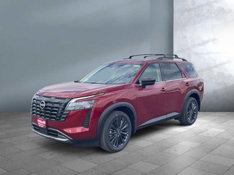 2026 Nissan Pathfinder SL in Scarlet Ember Tintcoat — front three-quarter view